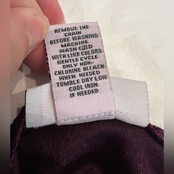 Just Polly Amethyst Purple Crushed Velvet Gold Chain Halter Top Small - Picture 9 of 11